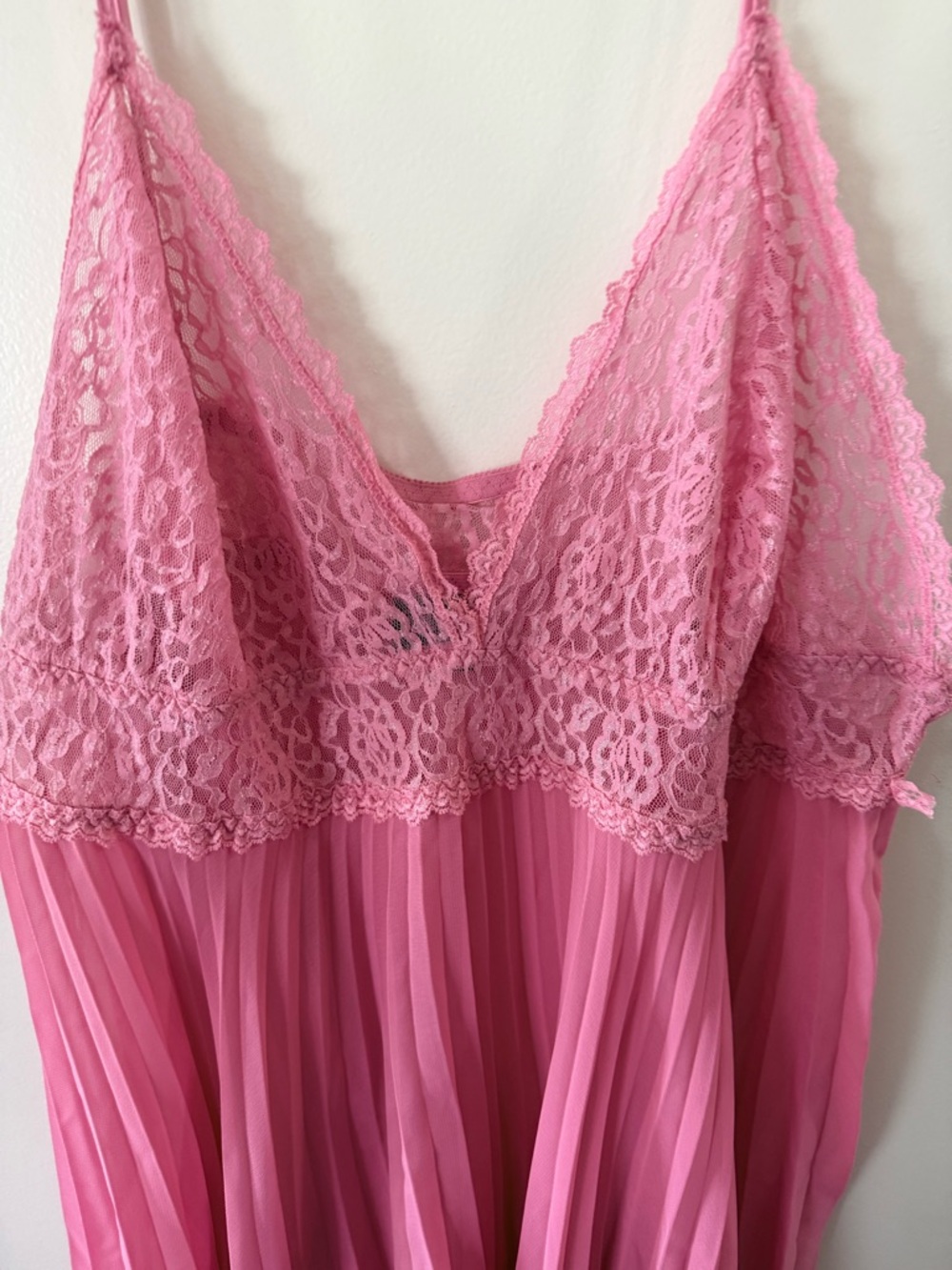 Pink Lace & Pleated Nightgown - Women Intimates Plus Size 3X